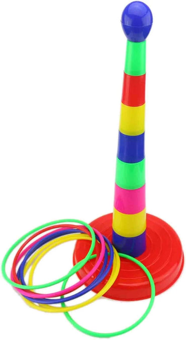18" Colorful Plastic Sport Ring Toss Game Set for Kids