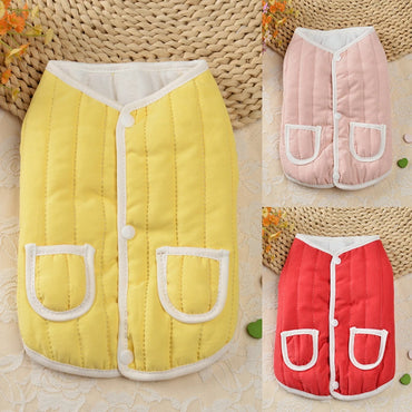 Pet Dog Coat Cotton Padded Puppy Vest Clothes for Small Medium Dogs Jacket with Pockets Coat French Bulldog Chihuahua Vest