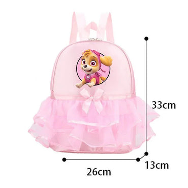 Paw Patrol Girl Lace Backpack Pink Skye Children Ballet Dance Bag Cute Bow Tie Kid Bagpack Trend Birthday Gift
