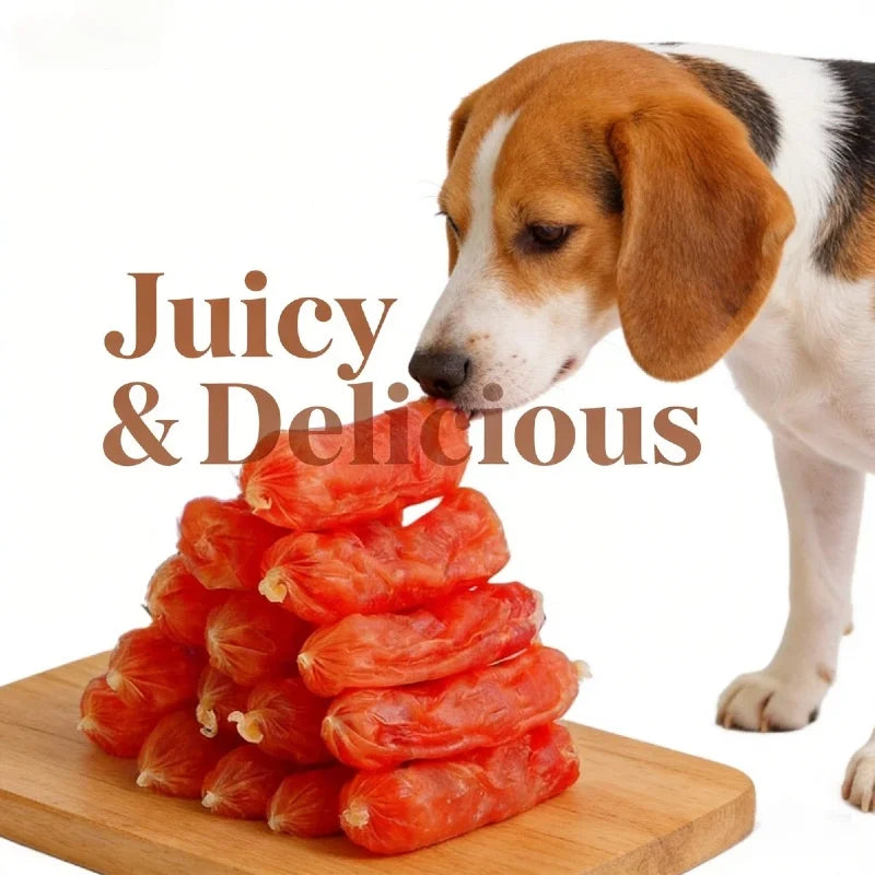100g Chicken Sausage Dog Chew Sticks Tasty Dental Treats for Teeth Cleaning