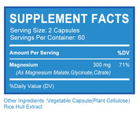 Triple Magnesium Complex - Supports Muscle, Bone, Cardiovascular and Nervous System Health - 120 Capsules