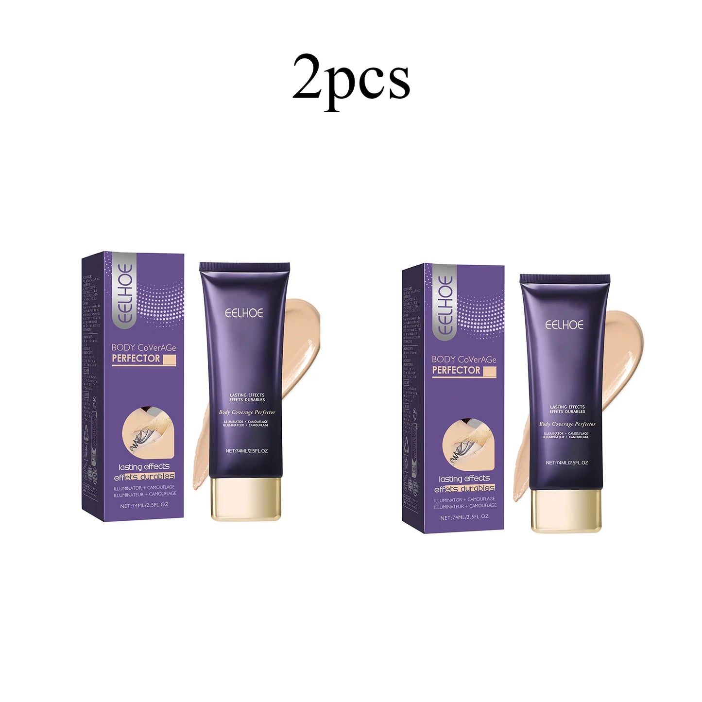 EELHOE 74mL Body Coverage Perfector, Even Skin Tone, Covering Tattoos, Universal For Face And Body, No Burden Makeup Effect
