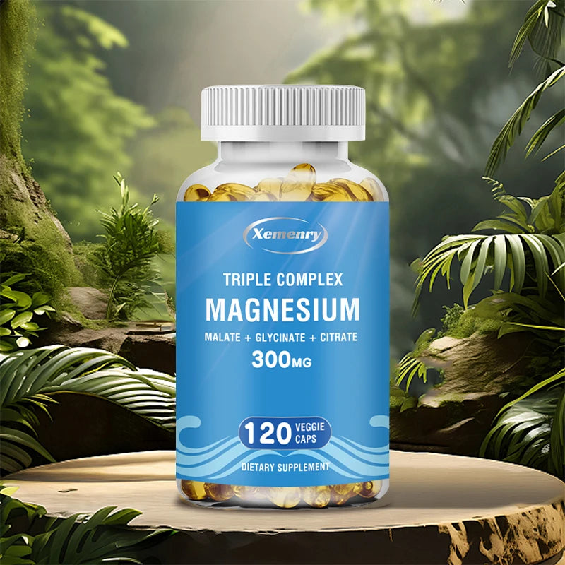 Triple Magnesium Complex - Supports Muscle, Bone, Cardiovascular and Nervous System Health - 120 Capsules