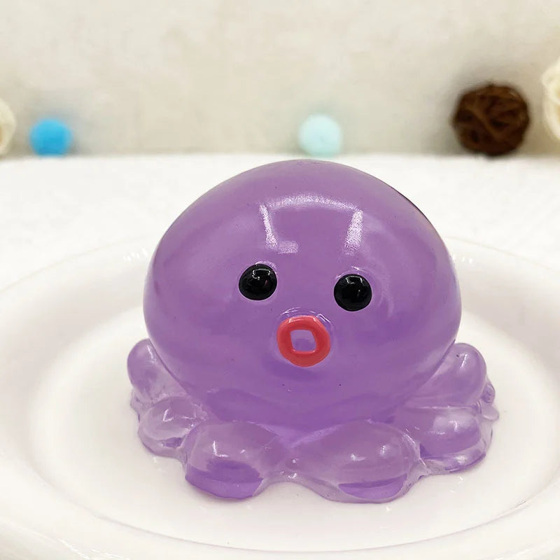 2Pcs Bubble Octopus Squishy Toy, Creative Stress Relief Fidget Toy for Kids (Purple)