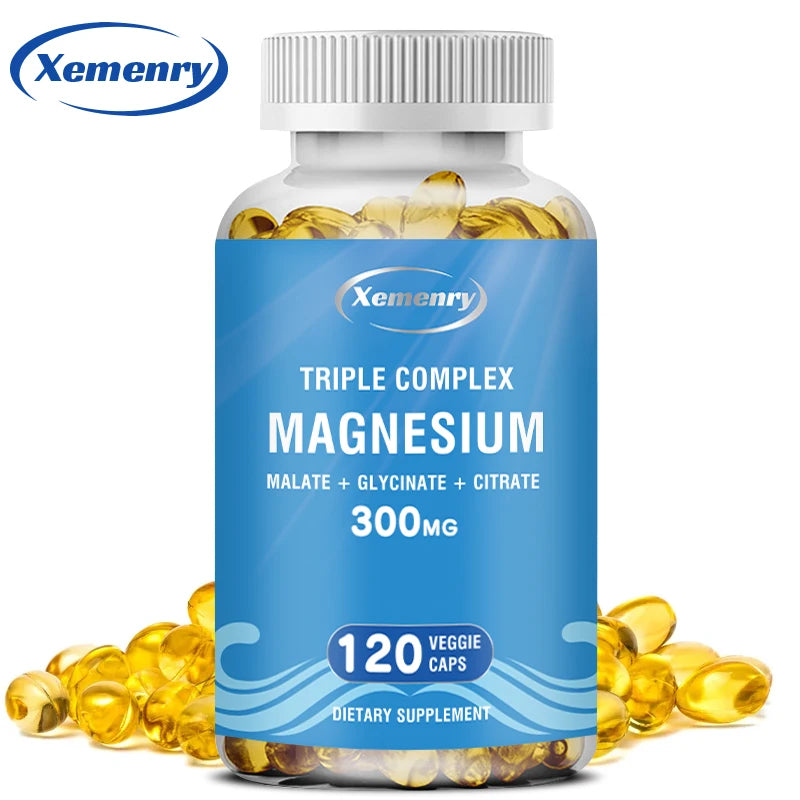 Triple Magnesium Complex - Supports Muscle, Bone, Cardiovascular and Nervous System Health - 120 Capsules