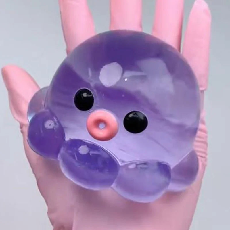 2Pcs Bubble Octopus Squishy Toy, Creative Stress Relief Fidget Toy for Kids (Purple)