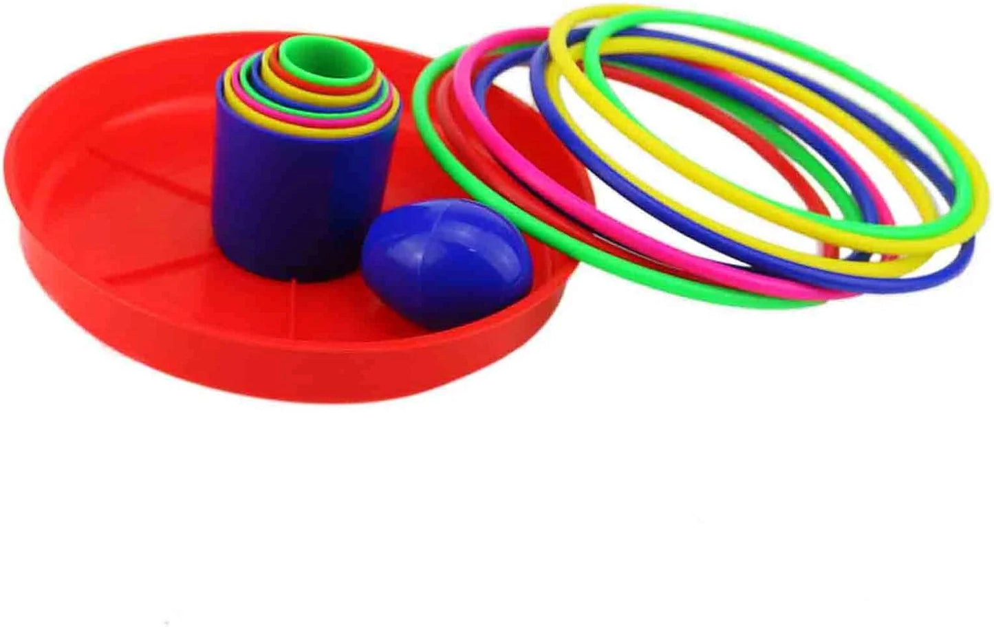 18" Colorful Plastic Sport Ring Toss Game Set for Kids