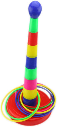 18" Colorful Plastic Sport Ring Toss Game Set for Kids