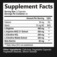 Nitric Oxide Supplement - Calcium, L-Arginine - Men's Health Supplement -120 Capsules