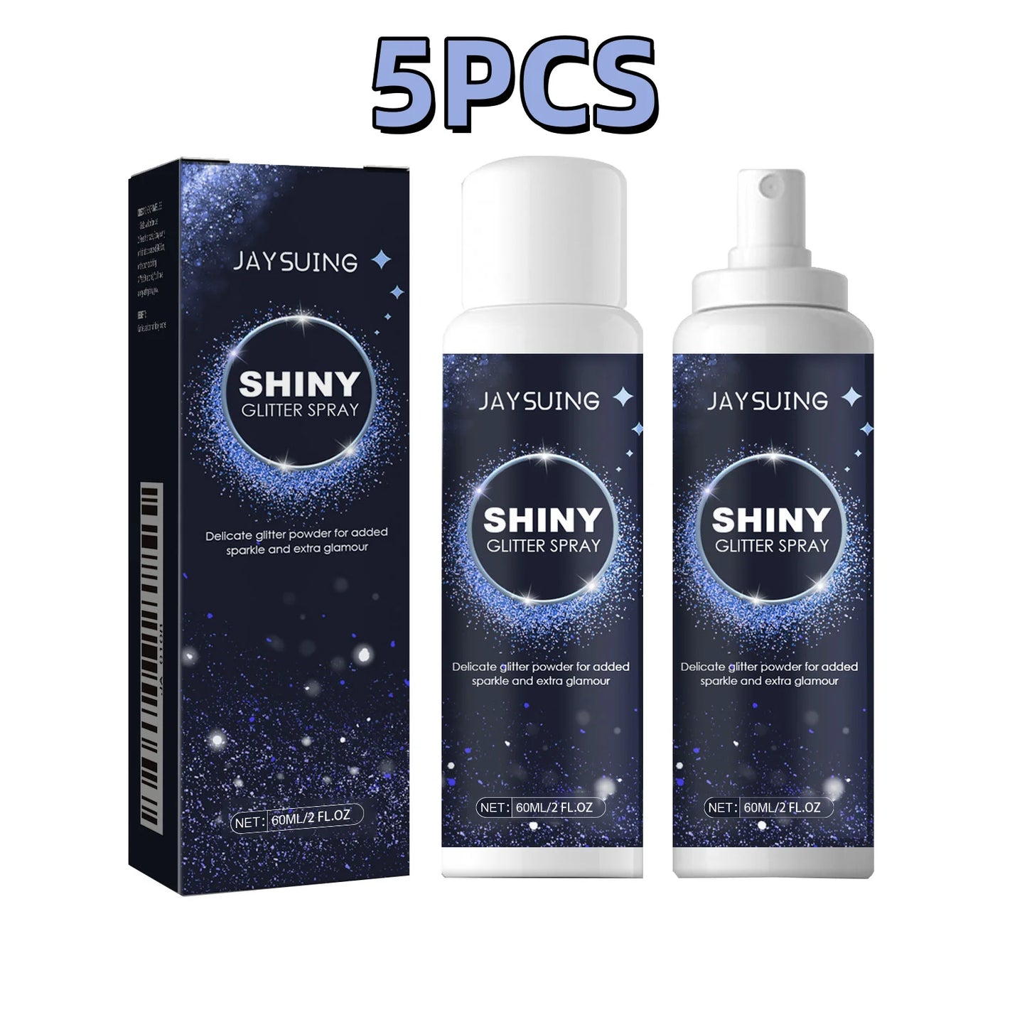 60ml Jaysuing Illuminating Glitter Spray Body Highlight Portable Versatile Shine Natural Sheen Easy Application Glitter Mist