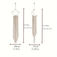 2pcs Star and Moon woven pendant Home decor Moon and Star Room pendant Bedroom pendant Christmas holiday gift