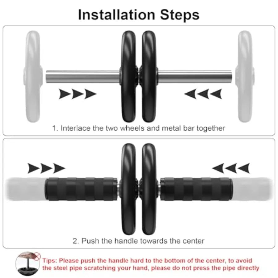 Abdominal Wheel Ab Roller for Home Workout Core Strengthening Fitness Equipment Adjustable Resistance Roller with Non-Slip Grip