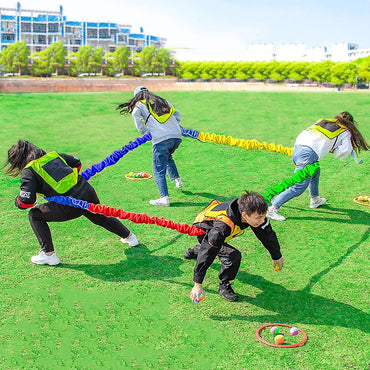 Elastic Rope Loop Kindergarten Outdoor Sport Toys - Team Cooperation Training Equipment Southeast Northwest Running Kids Game