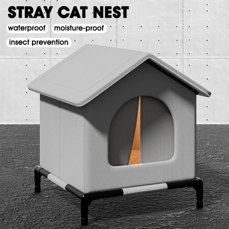 NewestStray Cat dog House Waterproof Outdoor Winter Warm Pet Cave Sleeping Beds Home Foldable Washable for Small Supplies