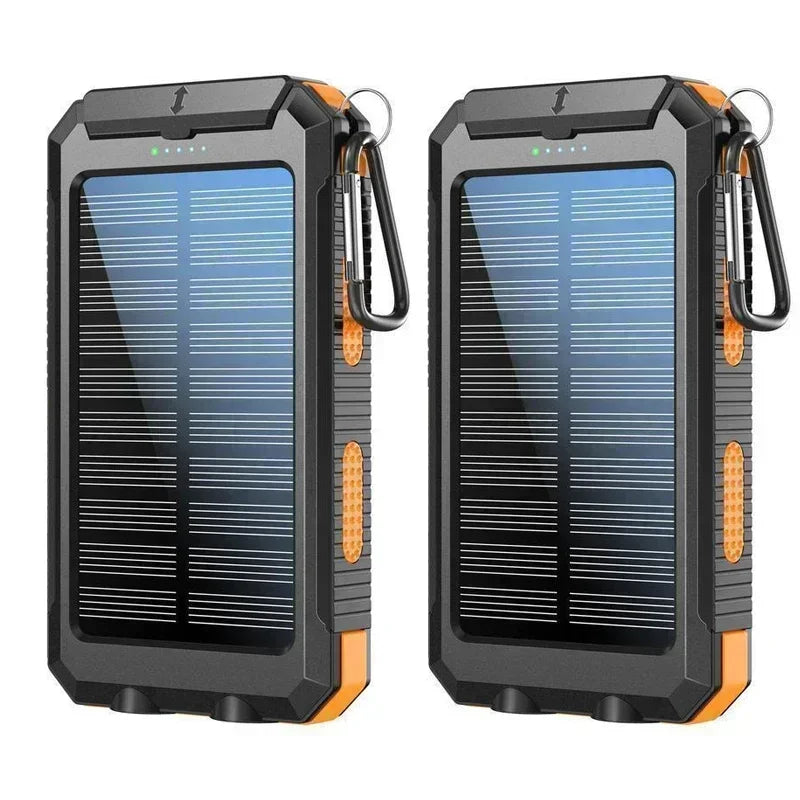 New Ready Stock Immediate Shipment 10000mAh Solar Power Bank Fast Charging Dual USB Outdoor Waterproof with Flashlight Compass