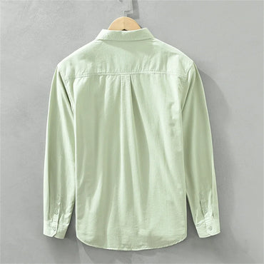 Mens long sleeve regular shirt Multi-color cotton plain shirt for Young men work tops Autumn men's clothing loose casual shirts