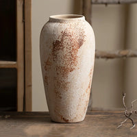 Elegant Retro White Speckled Ceramic Flower Pot - Exquisite Design Creates an Elegant Atmosphere, Suitable for Various Flowers, Unique Speckled Texture Adds Classical Beauty, Perfect for Decorating Home or Office Spaces