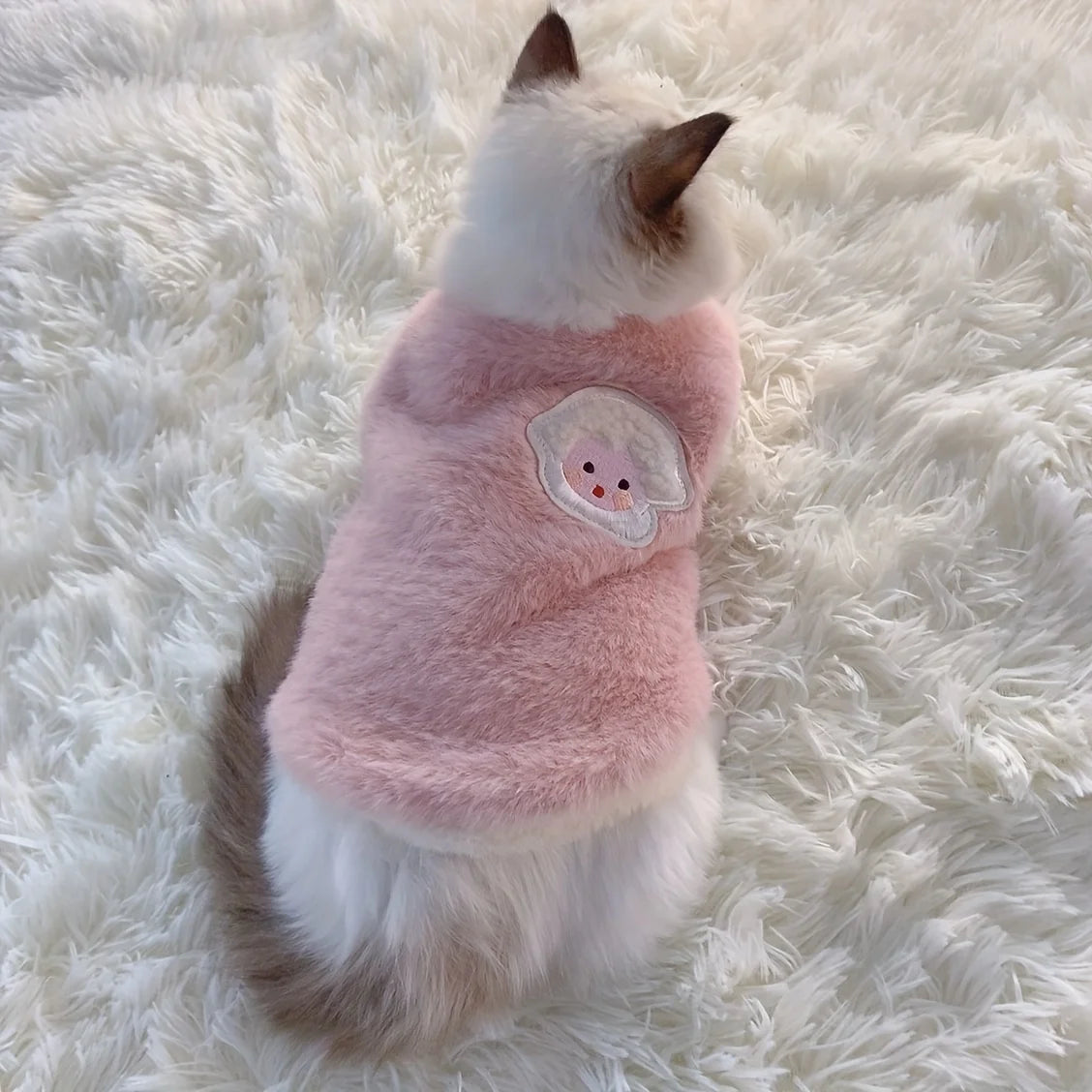 1pc Adorable Autumn and Winter Cat Winter Clothes,Thickened Vest for Warmth,Anti-Fall Design for Puppies,Kittens,and Small Pets