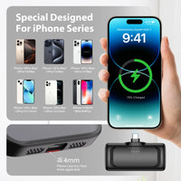 Mini Power Bank 22.5W Max 4000mAh Fast Charging Portable External Battery with Cables for Android iPhone 17 16 Samsung