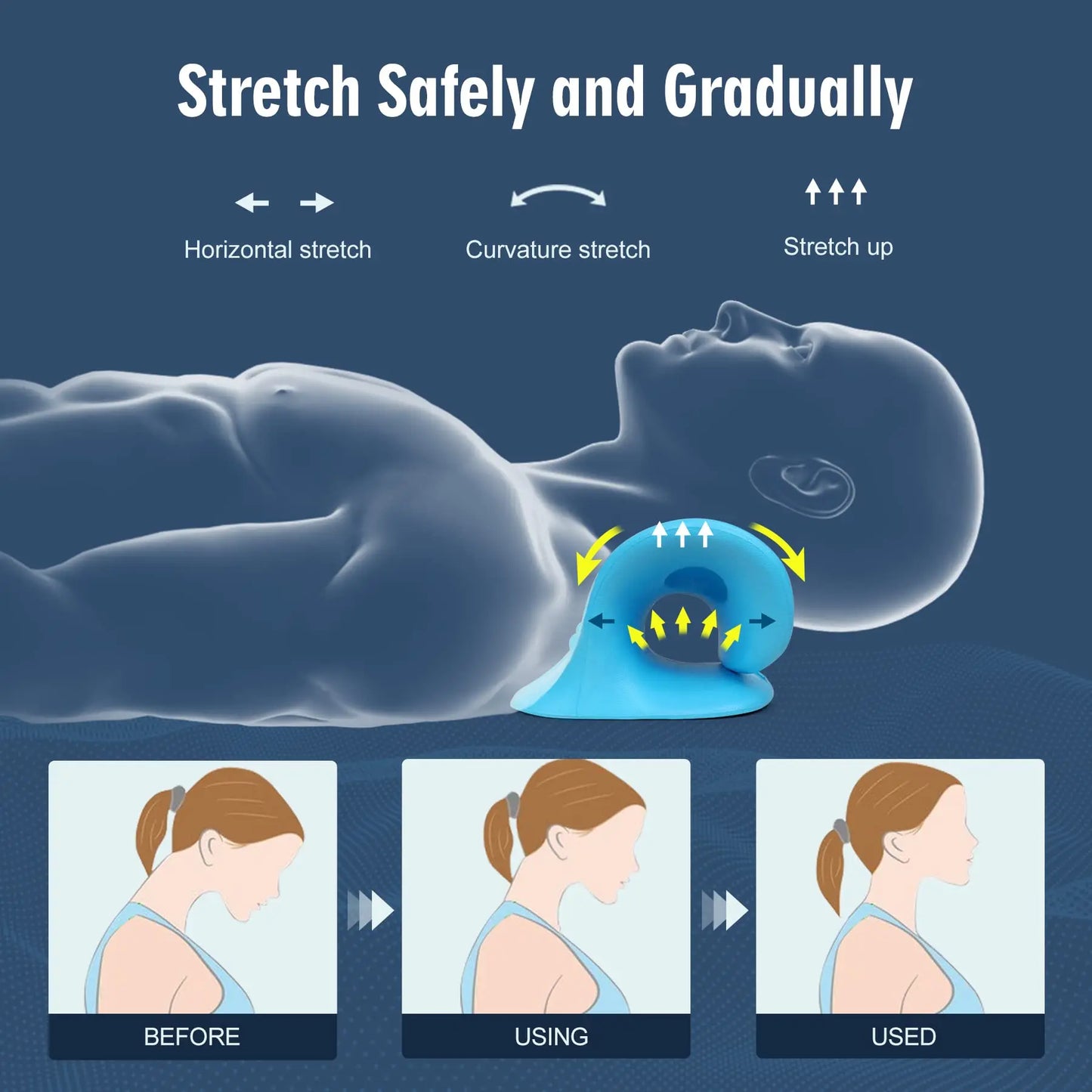 1Pcs Eva Neck and Shoulder Relaxer, Neck Relaxation and Cervical Spine Alignment, Chiropractic Pillow Neck Stretcher Massager