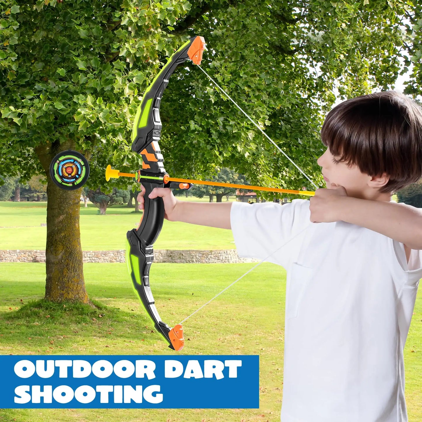 JOYFY Kids Bow Arrow Set with LED Flash Lights Outdoor Archery Set Toy with Suction Cup Arrows Great for Kids 6-12 Birthday Gift