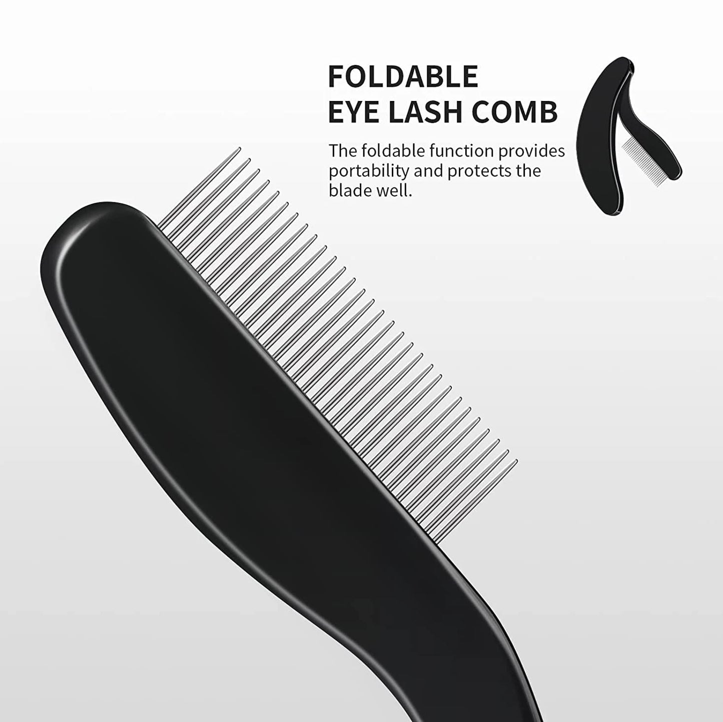 Foldable Eyelash Comb Separator Folding Lash Comb Eyebrow Mascara Applicator Eyelash Definer Arc Designed Cosmetic Brushes Tool