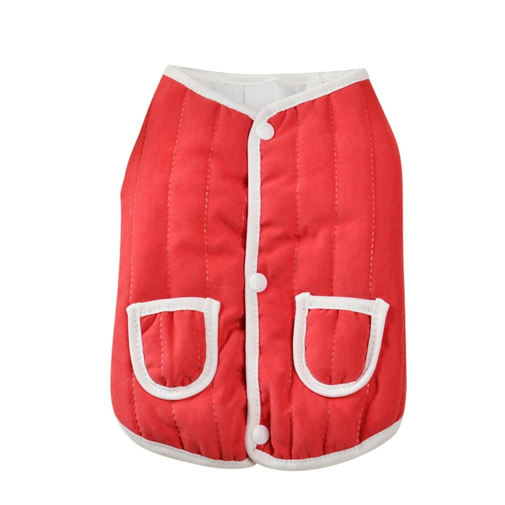 Pet Dog Coat Cotton Padded Puppy Vest Clothes for Small Medium Dogs Jacket with Pockets Coat French Bulldog Chihuahua Vest