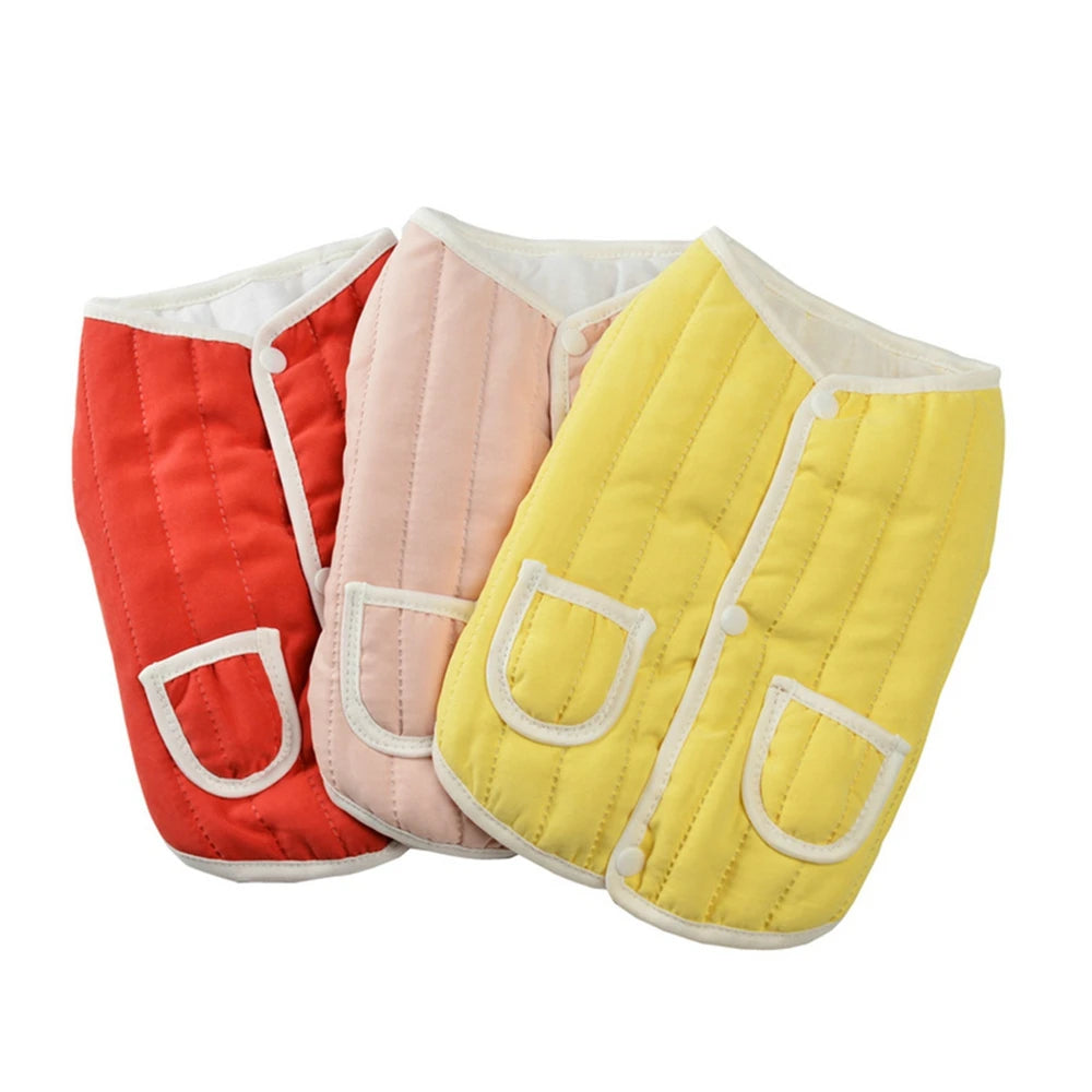 Pet Dog Coat Cotton Padded Puppy Vest Clothes for Small Medium Dogs Jacket with Pockets Coat French Bulldog Chihuahua Vest