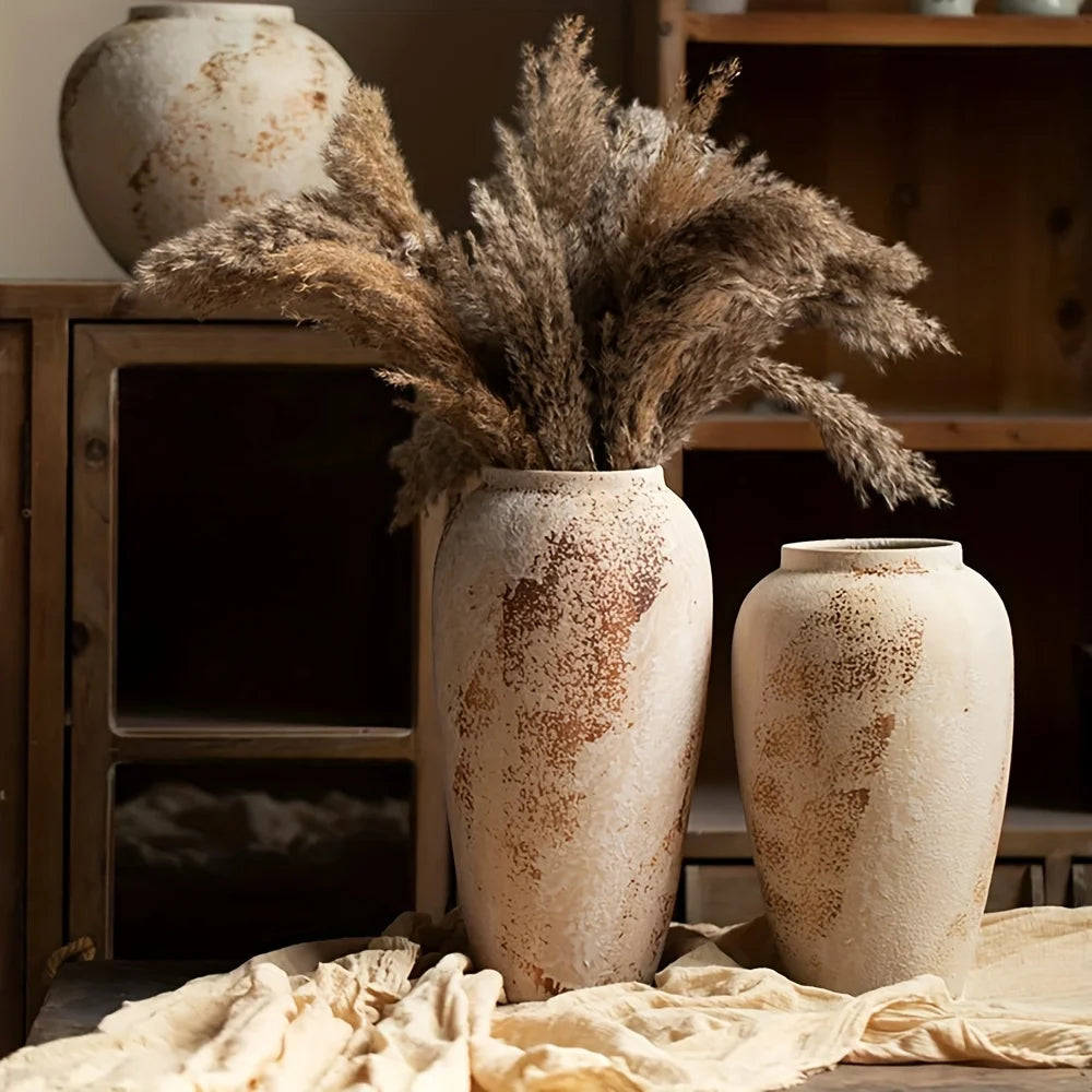 Elegant Retro White Speckled Ceramic Flower Pot - Exquisite Design Creates an Elegant Atmosphere, Suitable for Various Flowers, Unique Speckled Texture Adds Classical Beauty, Perfect for Decorating Home or Office Spaces