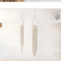 2pcs Star and Moon woven pendant Home decor Moon and Star Room pendant Bedroom pendant Christmas holiday gift