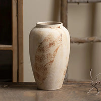 Elegant Retro White Speckled Ceramic Flower Pot - Exquisite Design Creates an Elegant Atmosphere, Suitable for Various Flowers, Unique Speckled Texture Adds Classical Beauty, Perfect for Decorating Home or Office Spaces