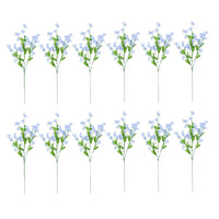 12PCS Artificial Flowers Plastic Forget-Me-Not Faux Bouquets DIY Home Decor Table Centerpiece Wedding Elegant Decoration