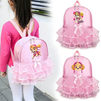 Paw Patrol Girl Lace Backpack Pink Skye Children Ballet Dance Bag Cute Bow Tie Kid Bagpack Trend Birthday Gift