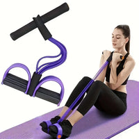 6-Tube Resistance Band, Multi-Functional Elastic Yoga Pull Rope for Arms, Legs, Waist & Abs, Durable Latex Fitness Equipment