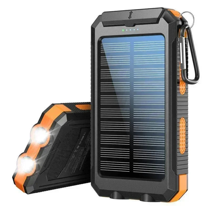 New Ready Stock Immediate Shipment 10000mAh Solar Power Bank Fast Charging Dual USB Outdoor Waterproof with Flashlight Compass