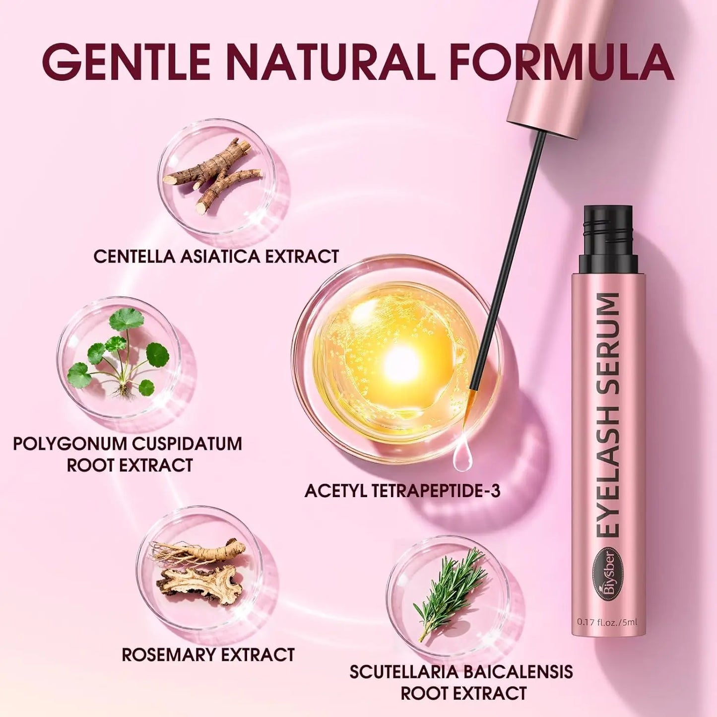 Lash Serum Nourishing Eyelash Enhancer Serum,Eyelash Growth Serum,Natural Ingredients,Longer and Thicker Eyelashes Cosmetics