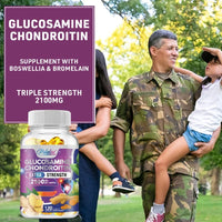 Glucosamine Chondroitin - with Turmeric, Boswellia, Quercetin - Supports Joint Health and Mobility - 120 Capsules