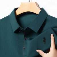 Light Luxury 202 Paul Men's Polo Shirt Long Sleeved T-shirt Casual Daily Lapel Sweatshirt Base