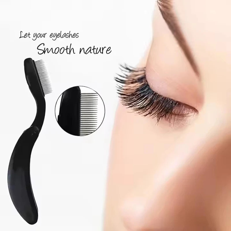 Foldable Eyelash Comb Separator Folding Lash Comb Eyebrow Mascara Applicator Eyelash Definer Arc Designed Cosmetic Brushes Tool