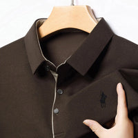 Light Luxury 202 Paul Men's Polo Shirt Long Sleeved T-shirt Casual Daily Lapel Sweatshirt Base