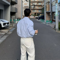 Oversized Men's Niche Striped Shirt, Spring&Autumn Fashion All-Matching Long Sleeve Shirt Coat, Korean Casual Unisex Outdoor