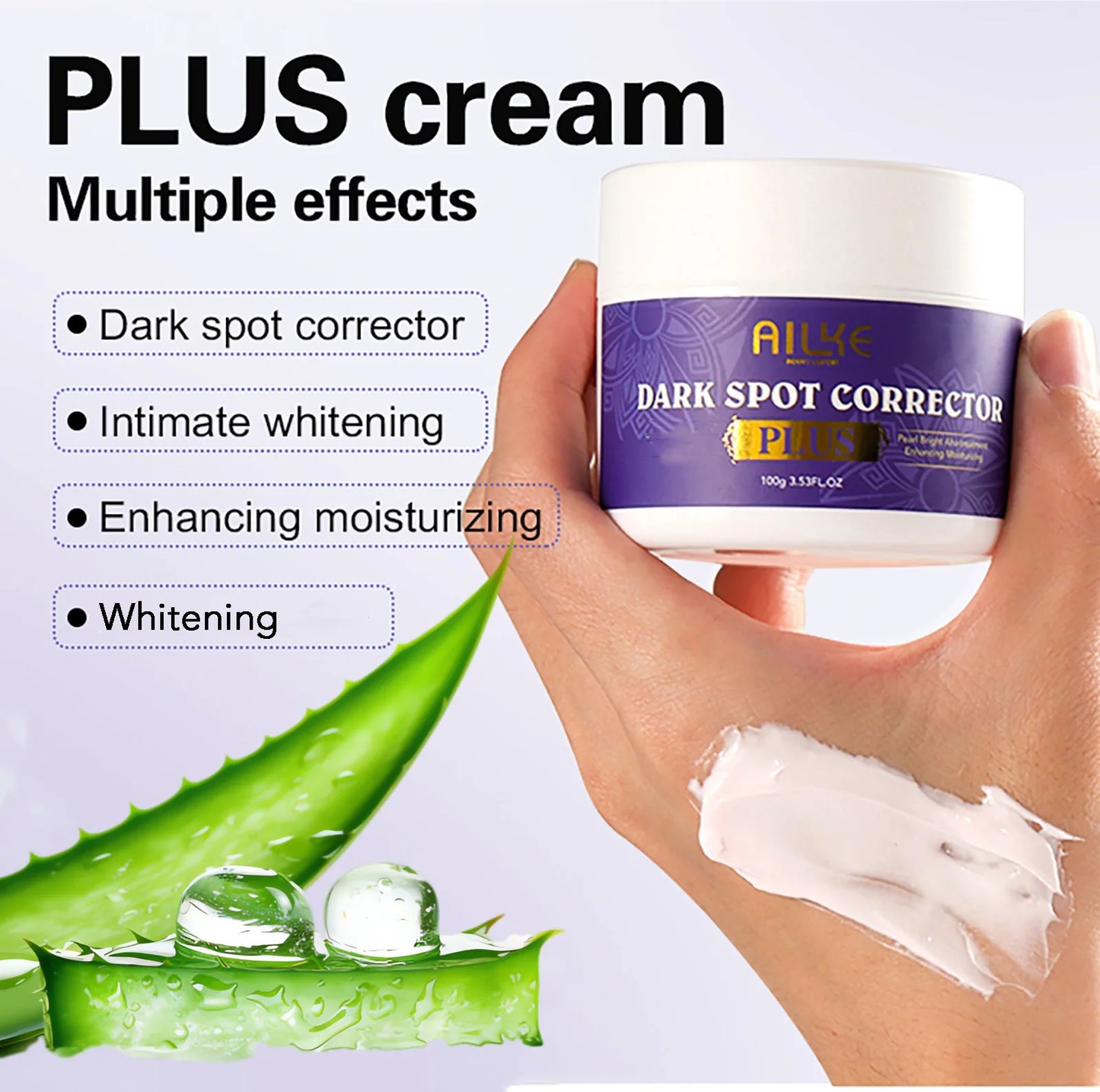 AILKE Stains Remover Face Cream With Glutathione, Lightening Facial Skin Care, Whitening, Reduce Dark Spots, For All Skin Types