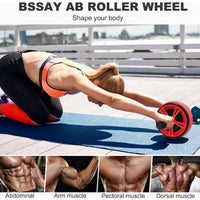 Ab Roller Wheel for Abdominal Core Strength Training Home Gym Fitness Equipment with Wider Design and Knee Pad Accessories Blac