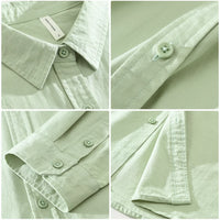 Mens long sleeve regular shirt Multi-color cotton plain shirt for Young men work tops Autumn men's clothing loose casual shirts