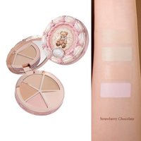 Flower Knows Sweetie Bear 4-Color Concealer Palette Long-Lasting Full Coverage Waterproof Creamy Texture Makeup