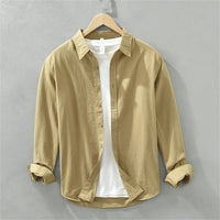 Mens long sleeve regular shirt Multi-color cotton plain shirt for Young men work tops Autumn men's clothing loose casual shirts