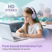 Acer Kids Headphones Wired for School 85/94dB Volume Limiter Foldable Stereo Sound Headset for Kids Learning Tablet IPad PC