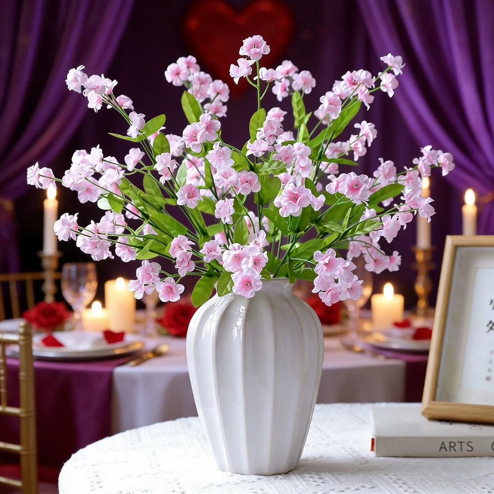12PCS Artificial Flowers Plastic Forget-Me-Not Faux Bouquets DIY Home Decor Table Centerpiece Wedding Elegant Decoration