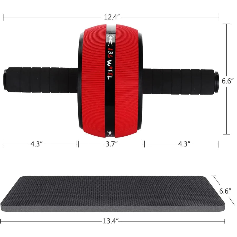 Ab Roller Wheel for Abdominal Core Strength Training Home Gym Fitness Equipment with Wider Design and Knee Pad Accessories Blac