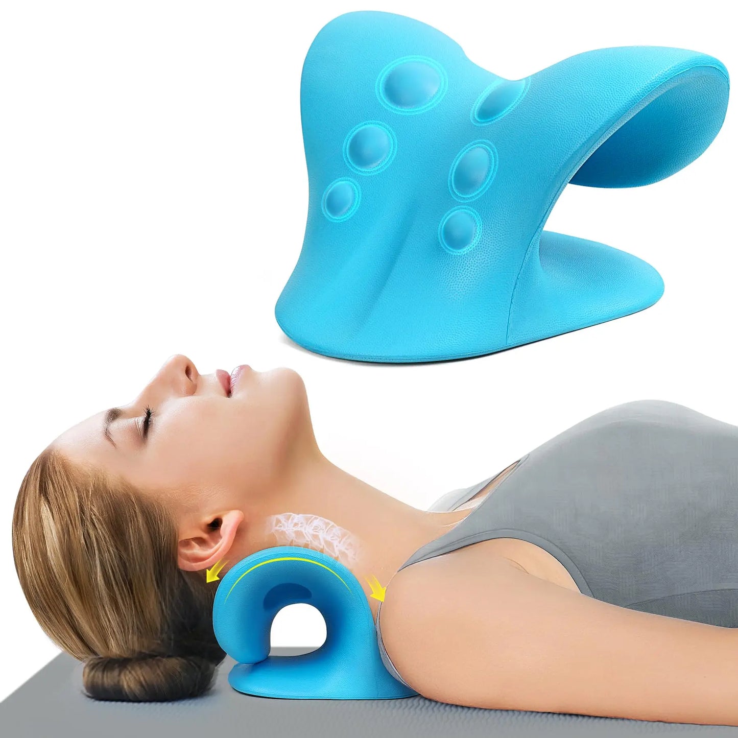 1Pcs Eva Neck and Shoulder Relaxer, Neck Relaxation and Cervical Spine Alignment, Chiropractic Pillow Neck Stretcher Massager
